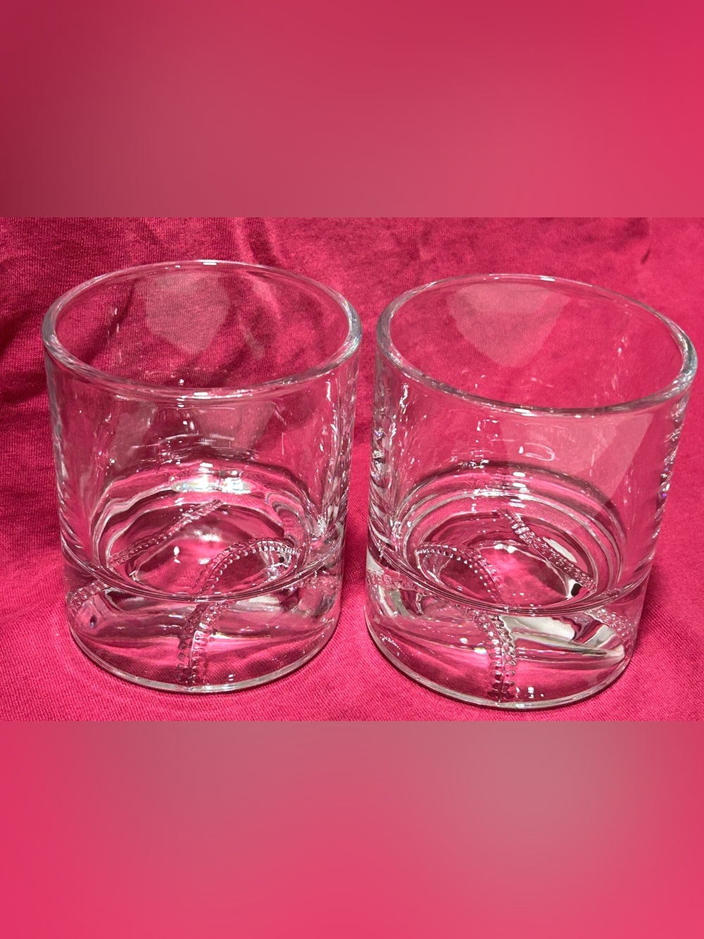 Clear Glass Whiskey Tumblers - Set of 2